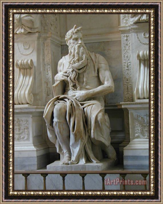 Michelangelo Tomb of Pope Julius II Moses [detail 2] Framed Print
